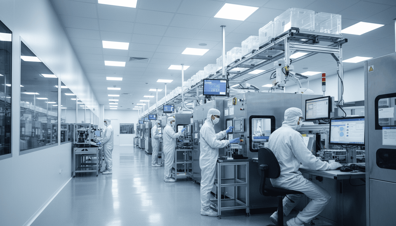 Advanced semiconductor wafer processing equipment in professional facility